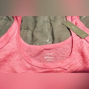J. Crew New with Tags pink linen tank top, Size L